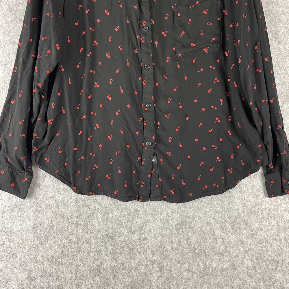 Revolve Rails Rocsi Top Womens Large Metallic Cherries Button Down Lightweight - Picture 4 of 16